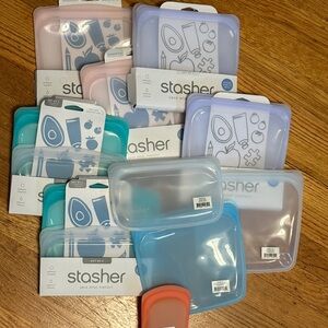 Stasher brand new Reusable Silicone Storage Bags 14 piece lot